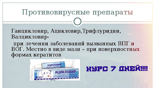 Лечение кератита мазями